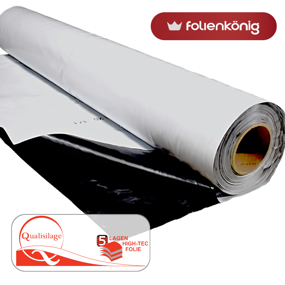 Pellicola per insilato da 6 x 8 m in rotolo - copertura resistente 150 my, resistente agli strappi, a prova di luce, impermeabile