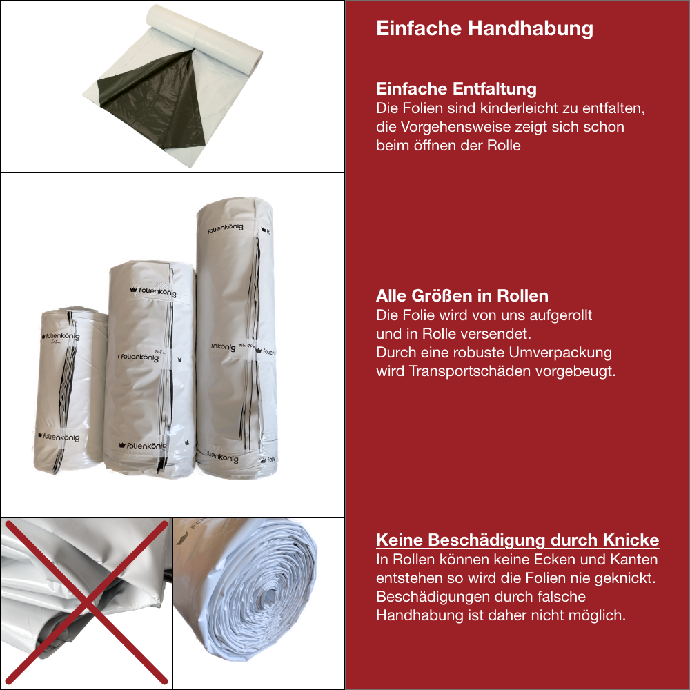 Pellicola per insilato da 6 x 8 m in rotolo - copertura resistente 150 my, resistente agli strappi, a prova di luce, impermeabile